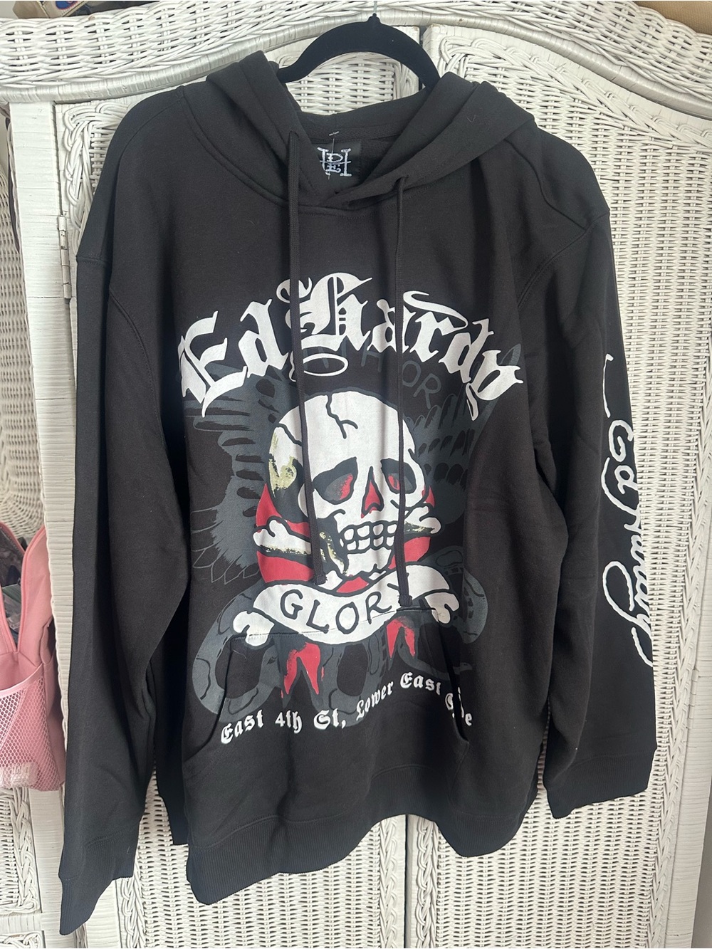 Ed Hardy “Glory” Skull Hoodie – Black – XXL – Brand New With Tags